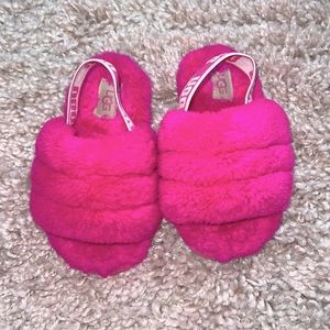 Ugg fluff yeah pink slippers